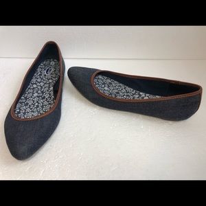 Dr. Scholls Denim Fabric Flat Pointed Toe Shoes